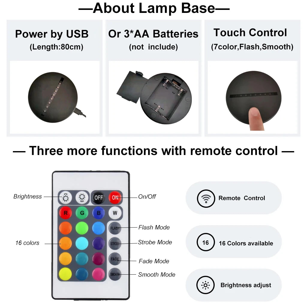 3D Jdm Caars - Touch Sensor LED Nightlight for Car Maniac' Bedroom,Desk decore'