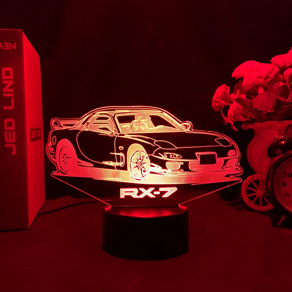 3D Jdm Caars - Touch Sensor LED Nightlight for Car Maniac' Bedroom,Desk decore'