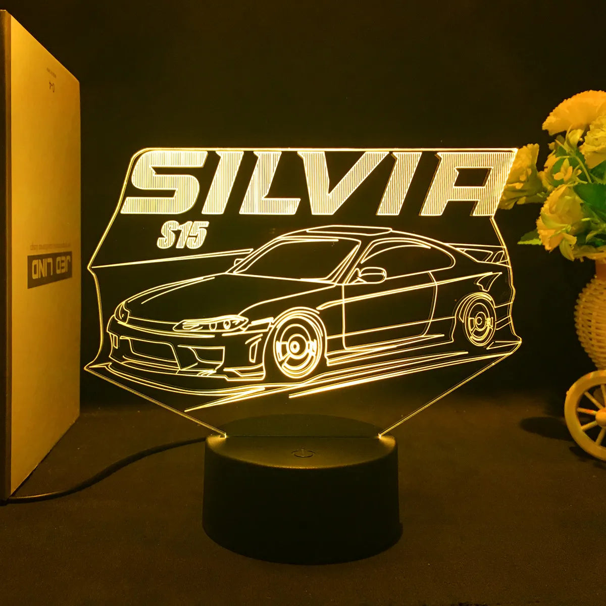 3D Jdm Caars - Touch Sensor LED Nightlight for Car Maniac' Bedroom,Desk decore'