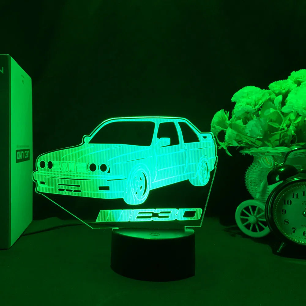 3D Jdm Caars - Touch Sensor LED Nightlight for Car Maniac' Bedroom,Desk decore'