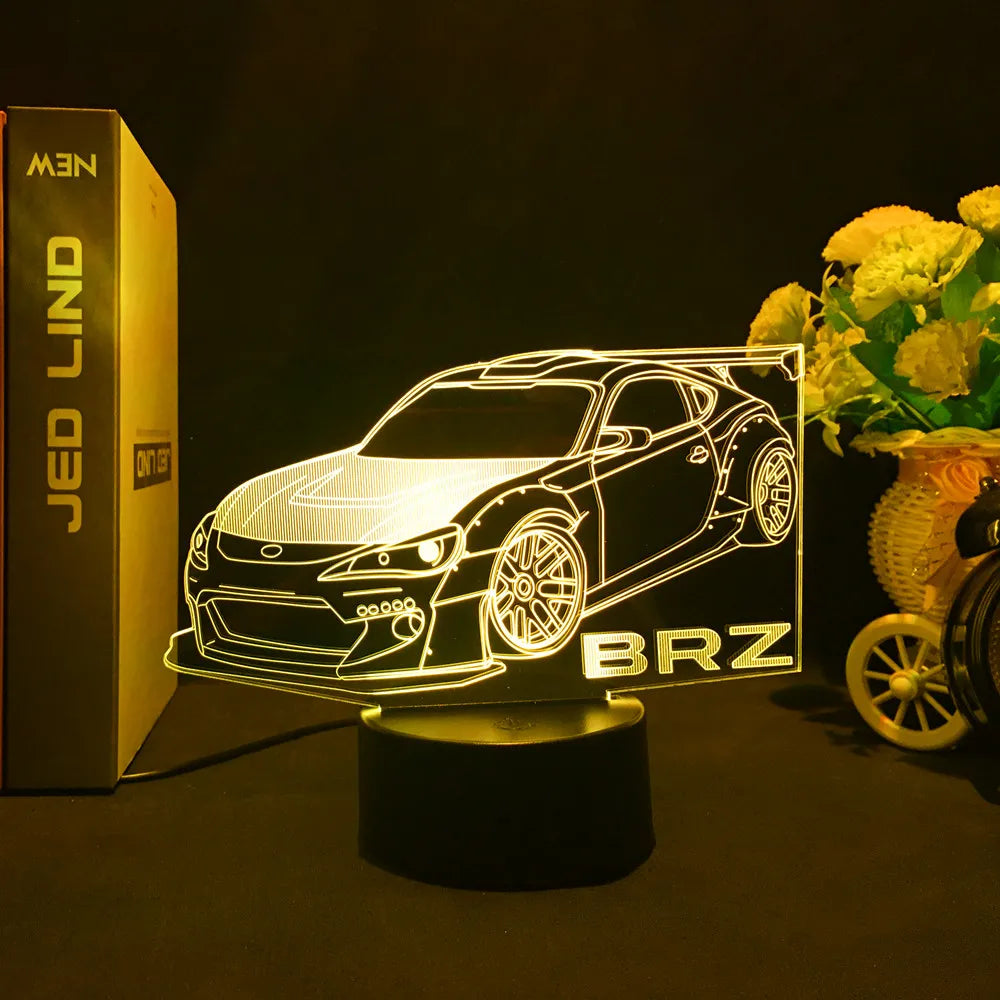 3D Jdm Caars - Touch Sensor LED Nightlight for Car Maniac' Bedroom,Desk decore'