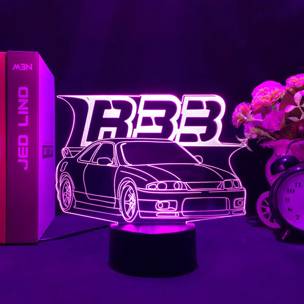 3D Jdm Caars - Touch Sensor LED Nightlight for Car Maniac' Bedroom,Desk decore'
