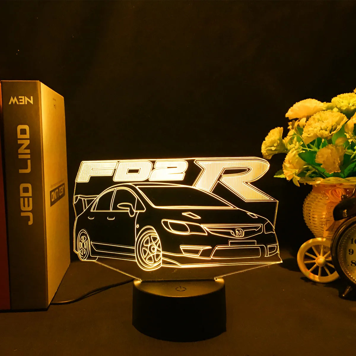 3D Jdm Caars - Touch Sensor LED Nightlight for Car Maniac' Bedroom,Desk decore'