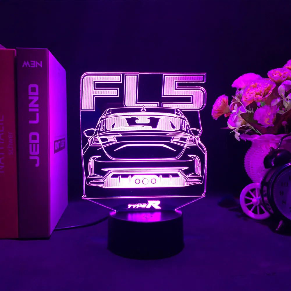 3D Jdm Caars - Touch Sensor LED Nightlight for Car Maniac' Bedroom,Desk decore'