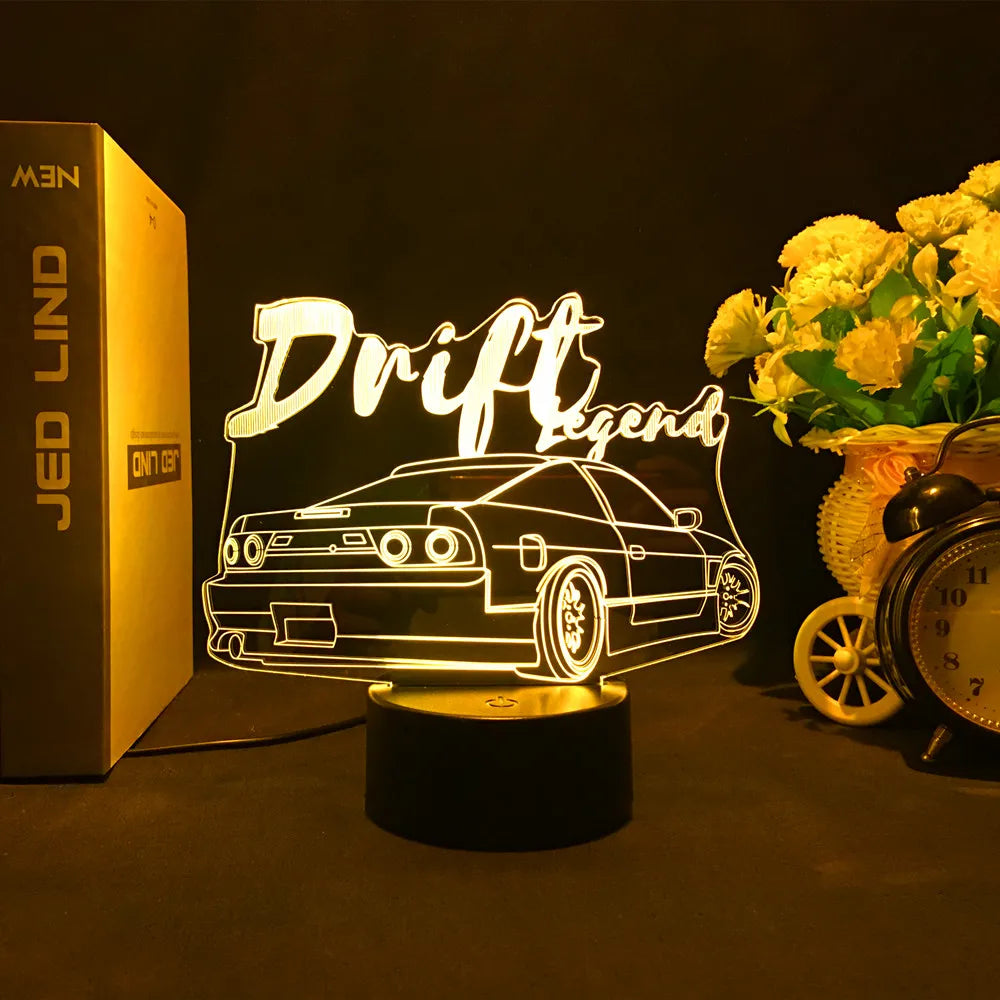 3D Jdm Caars - Touch Sensor LED Nightlight for Car Maniac' Bedroom,Desk decore'