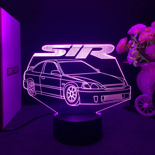3D Jdm Caars - Touch Sensor LED Nightlight for Car Maniac' Bedroom,Desk decore'